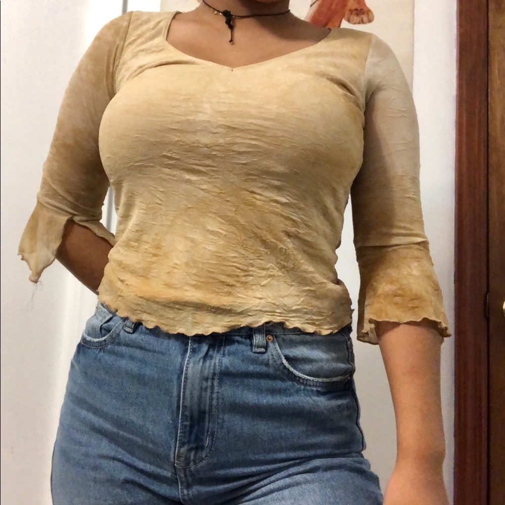 Beige, pale yellow vintage looking top